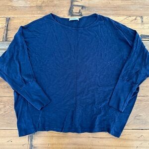 Stateside Navy Lightweight Crewneck Sweater 100% Cotton Size S